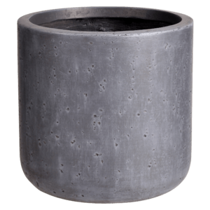 Strong Clay Cylinder Planter in Gray Rock